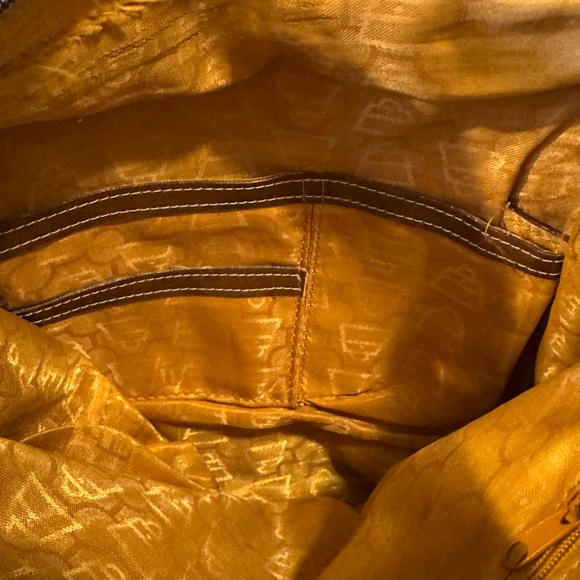 Kathy Van Zeeland Brown Suede and Vegan Leather Purse Handbag Shoulder Bag Purse - Picture 12 of 14